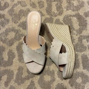 Kate Spade Tegan Wedge Mule Slide Sandal Espadrilles Pink Blush Color Size 7.5